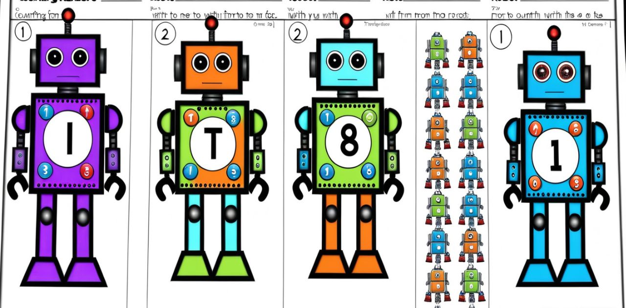TPT Practice: Counting Numbers from 1 to 10 with Robots Dot
